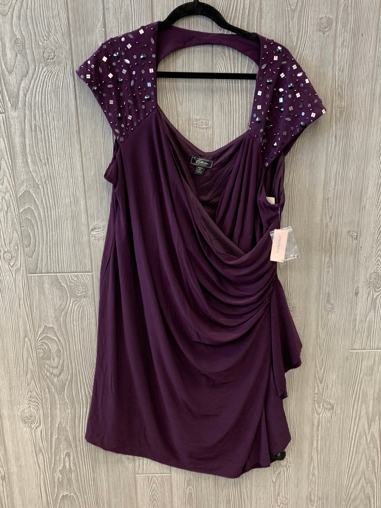 Purple Dress Party Midi Clothes Mentor, Size 3x
