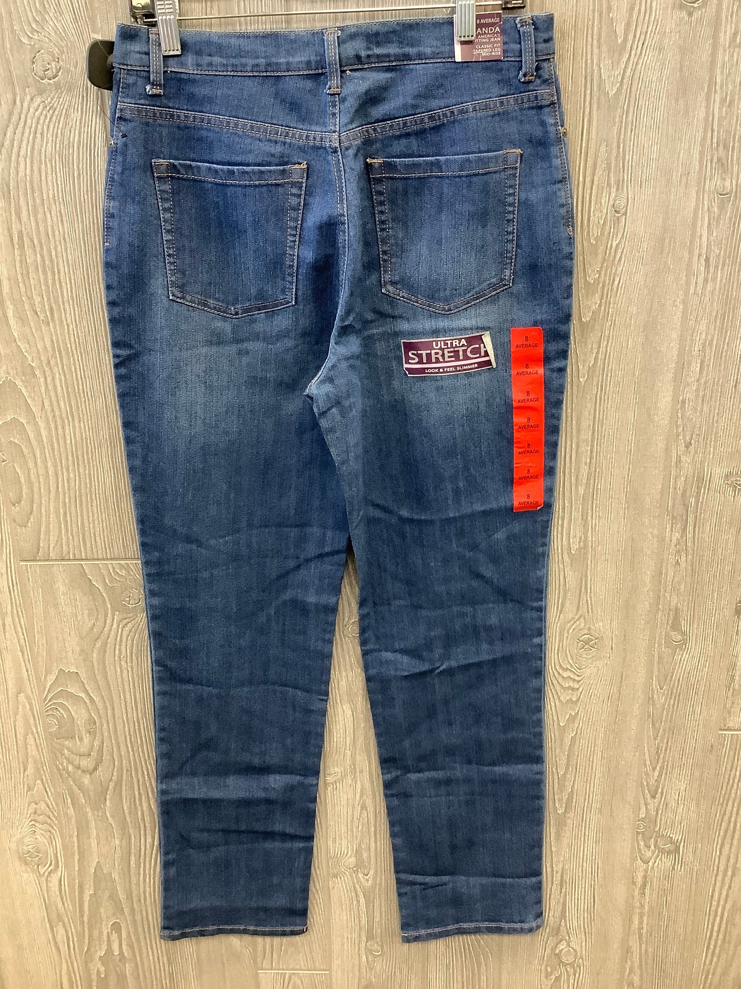 Blue Denim Jeans Straight Gloria Vanderbilt, Size 8