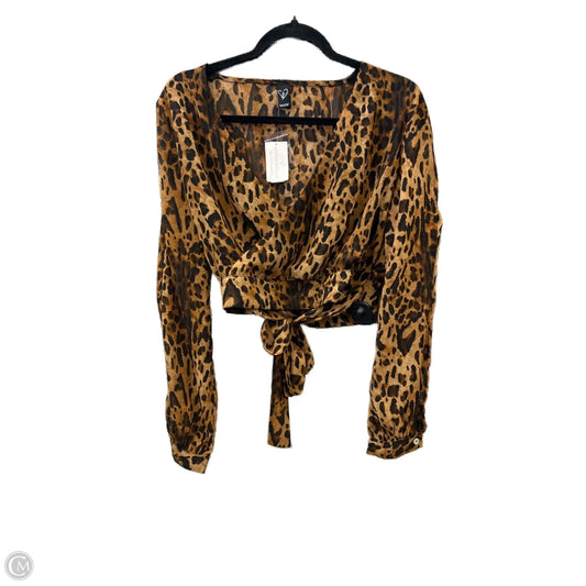 Blouse Long Sleeve By Windsor In Animal Print, Size: L