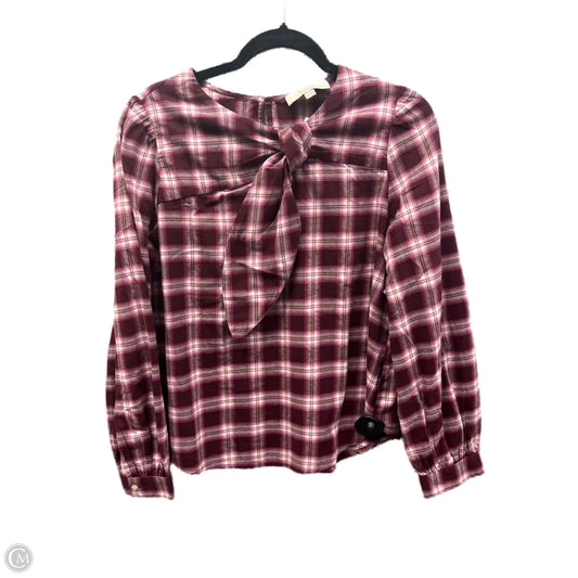 Top Long Sleeve By Loft In Purple, Size: L