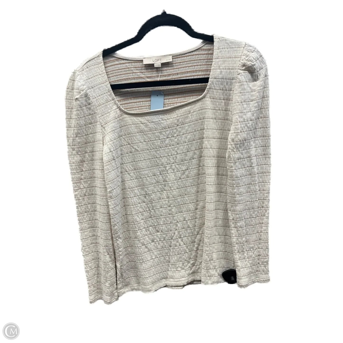 Top Long Sleeve By Loft In Cream, Size: L