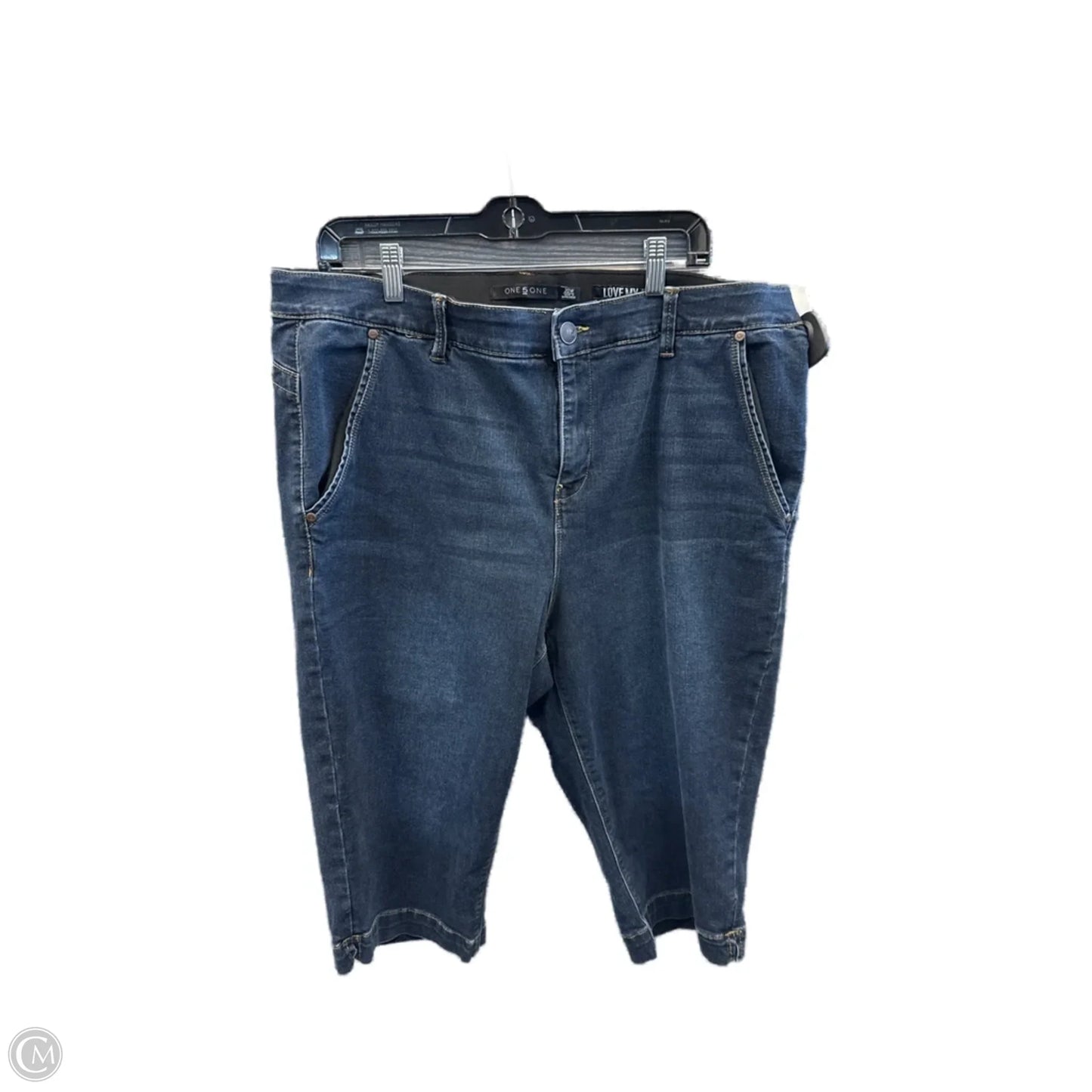 Capris By One 5 One In Blue Denim, Size: 20