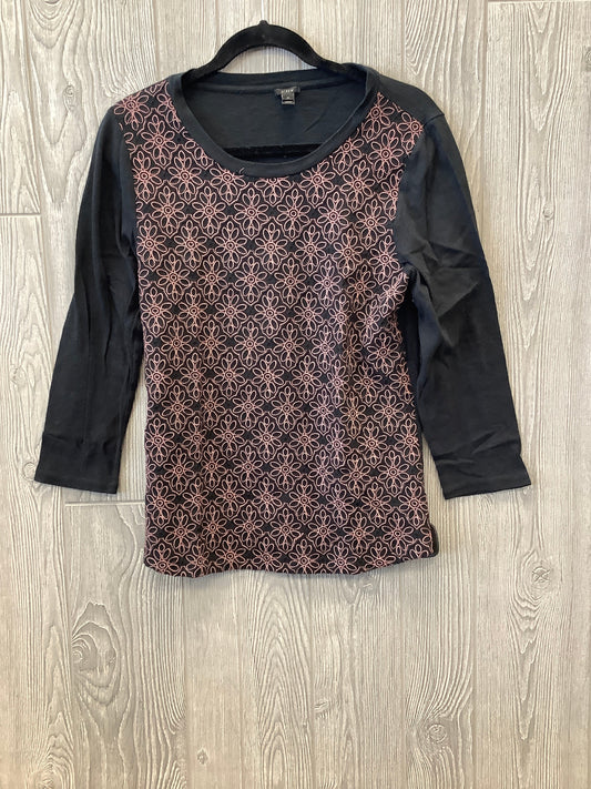 Black & Pink Top Long Sleeve J. Crew, Size M