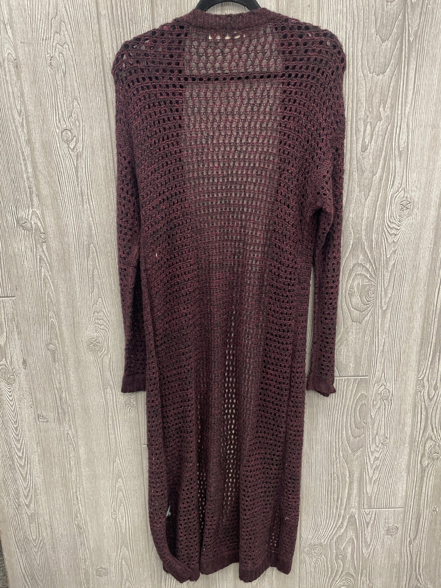 Sweater Cardigan By Cato In Purple, Size: L