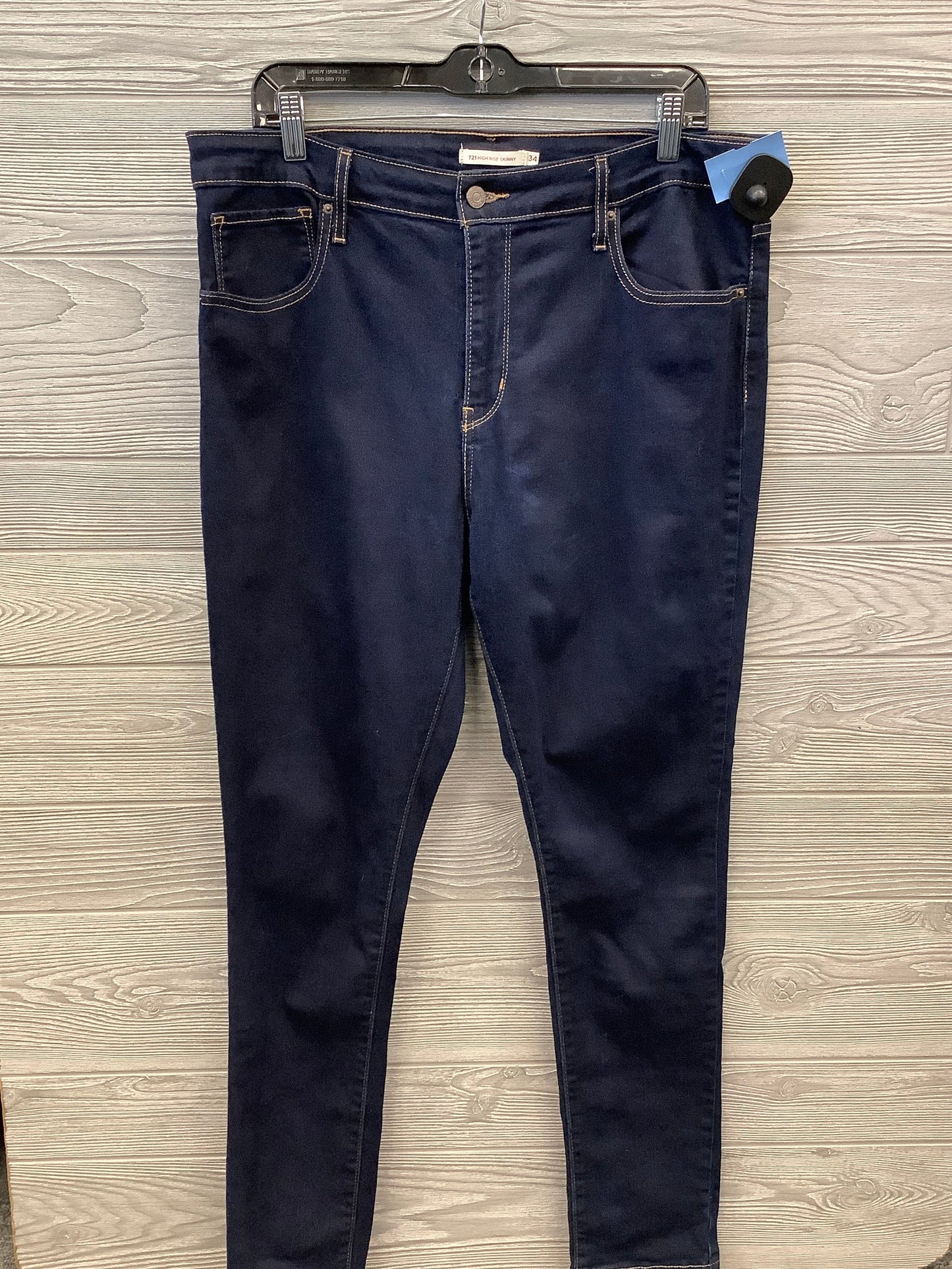 Jeans Skinny By Levis In Blue Denim, Size: 14