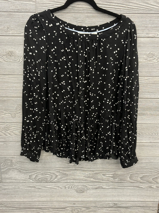 Top Long Sleeve By Maeve In Black, Size: M