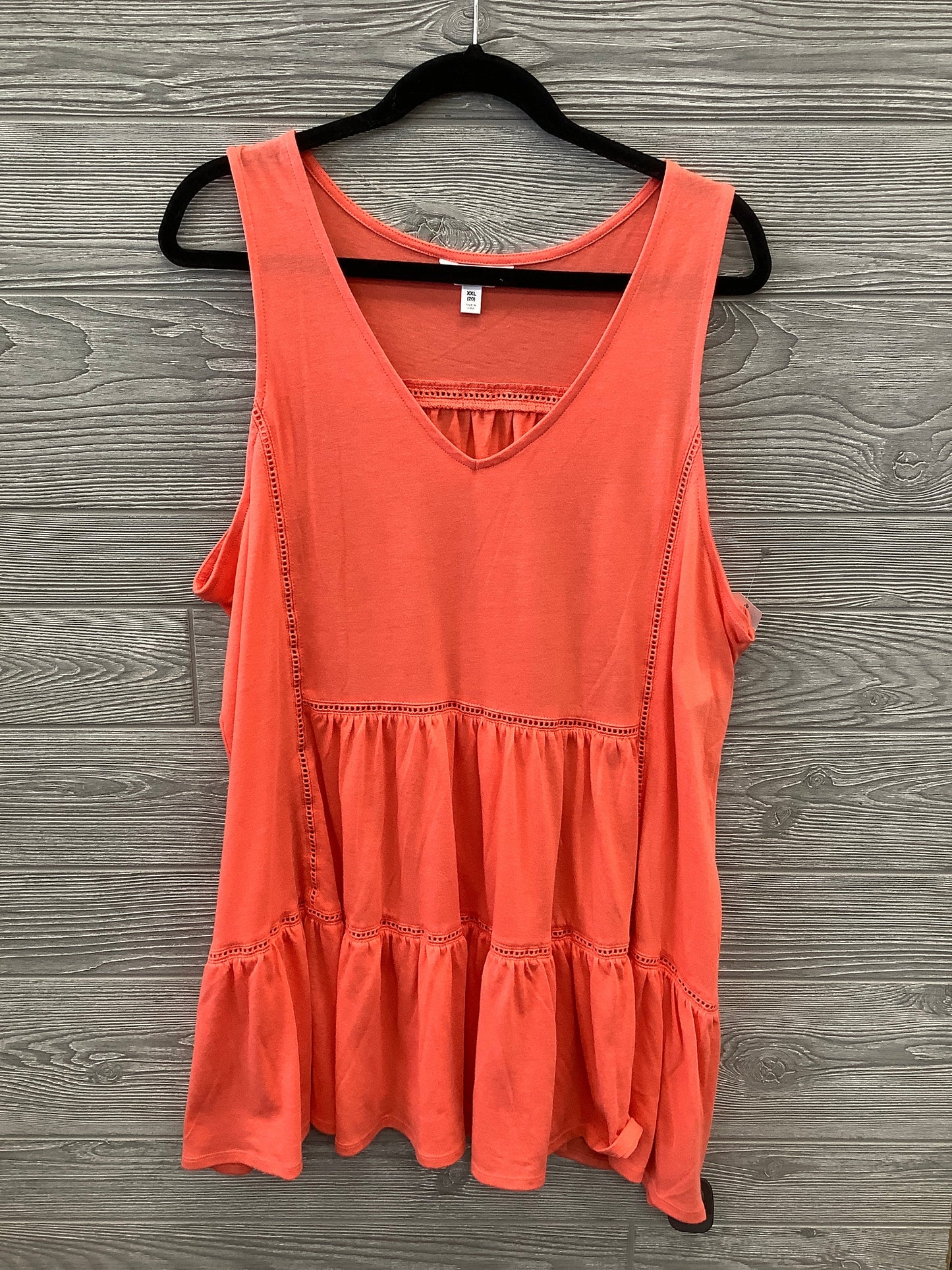 Top Sleeveless By Time And Tru In Orange, Size: 1x