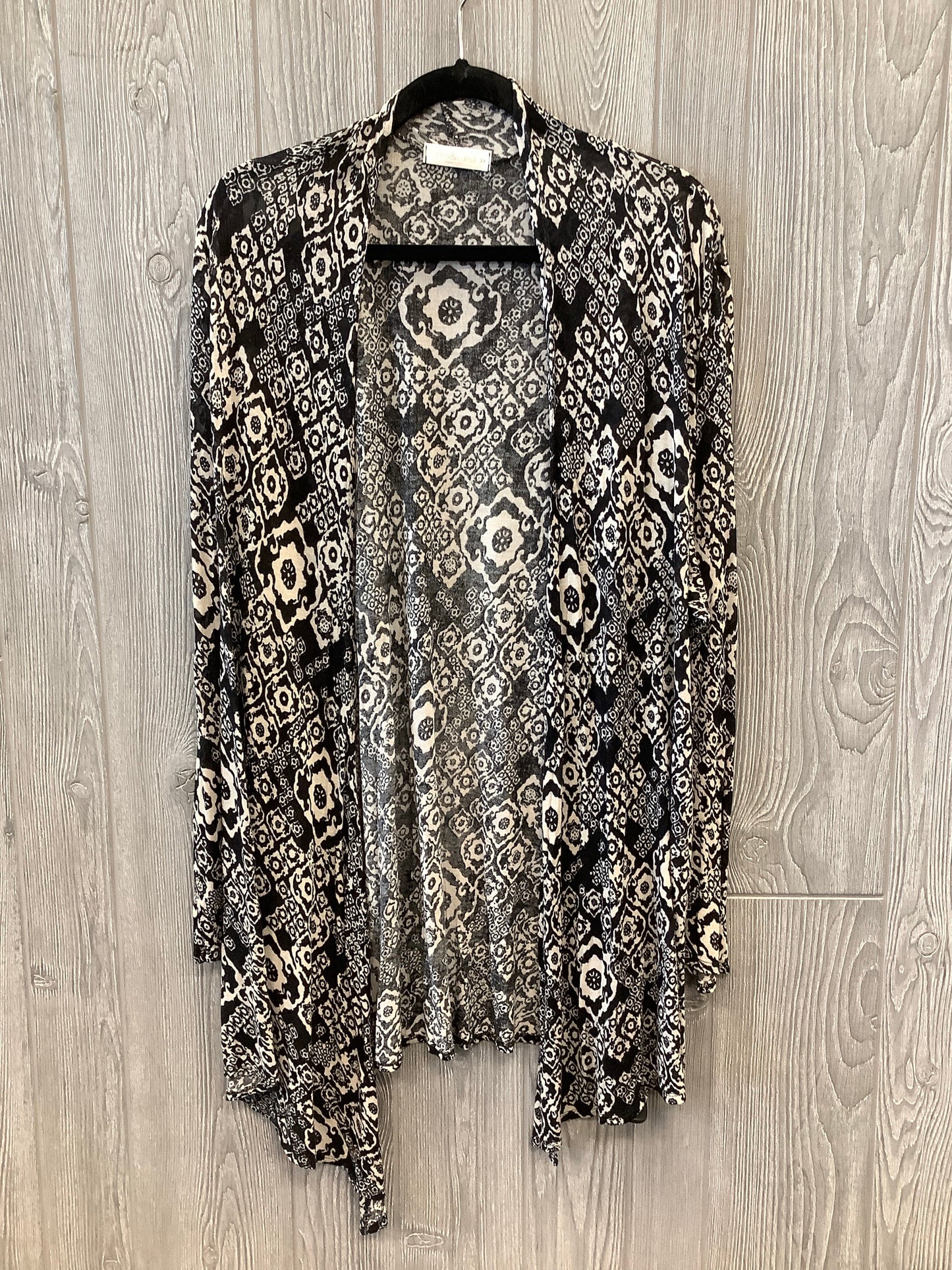 Cardigan By Chris And Carol In Black & Cream, Size: 3x