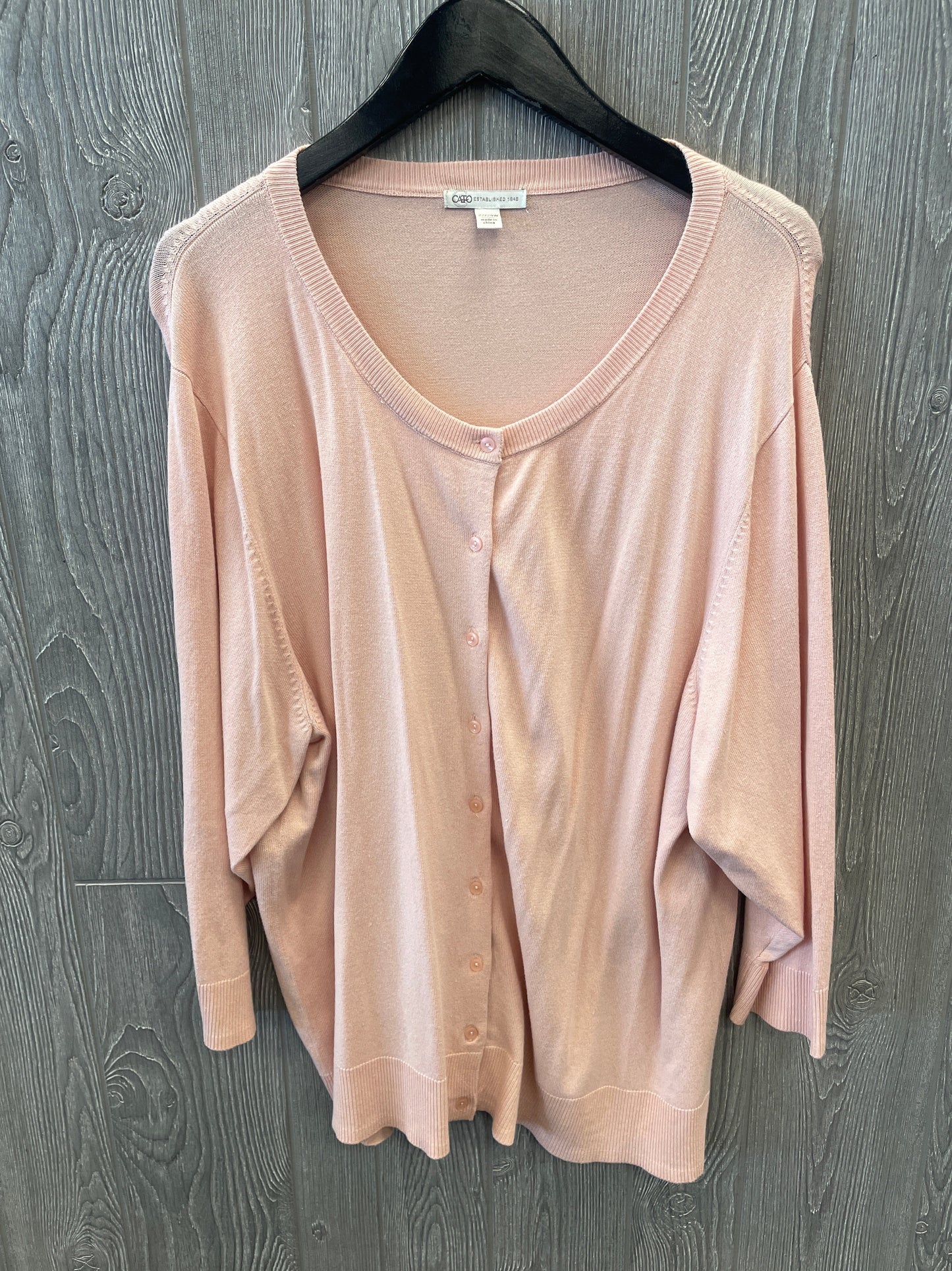 Cardigan By Cato In Pink, Size: 3x