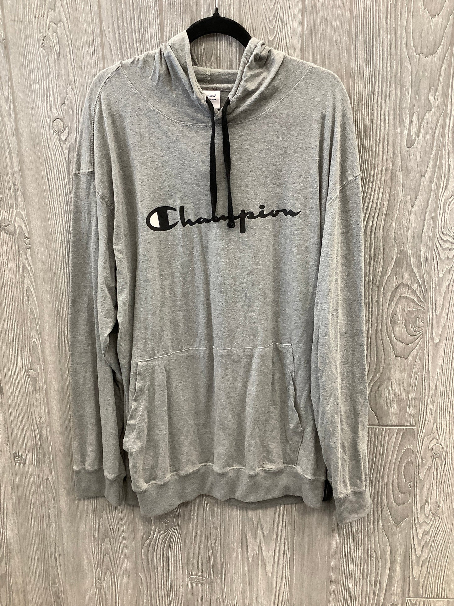 Sweatshirt Hoodie By Champion In Grey, Size: 2x