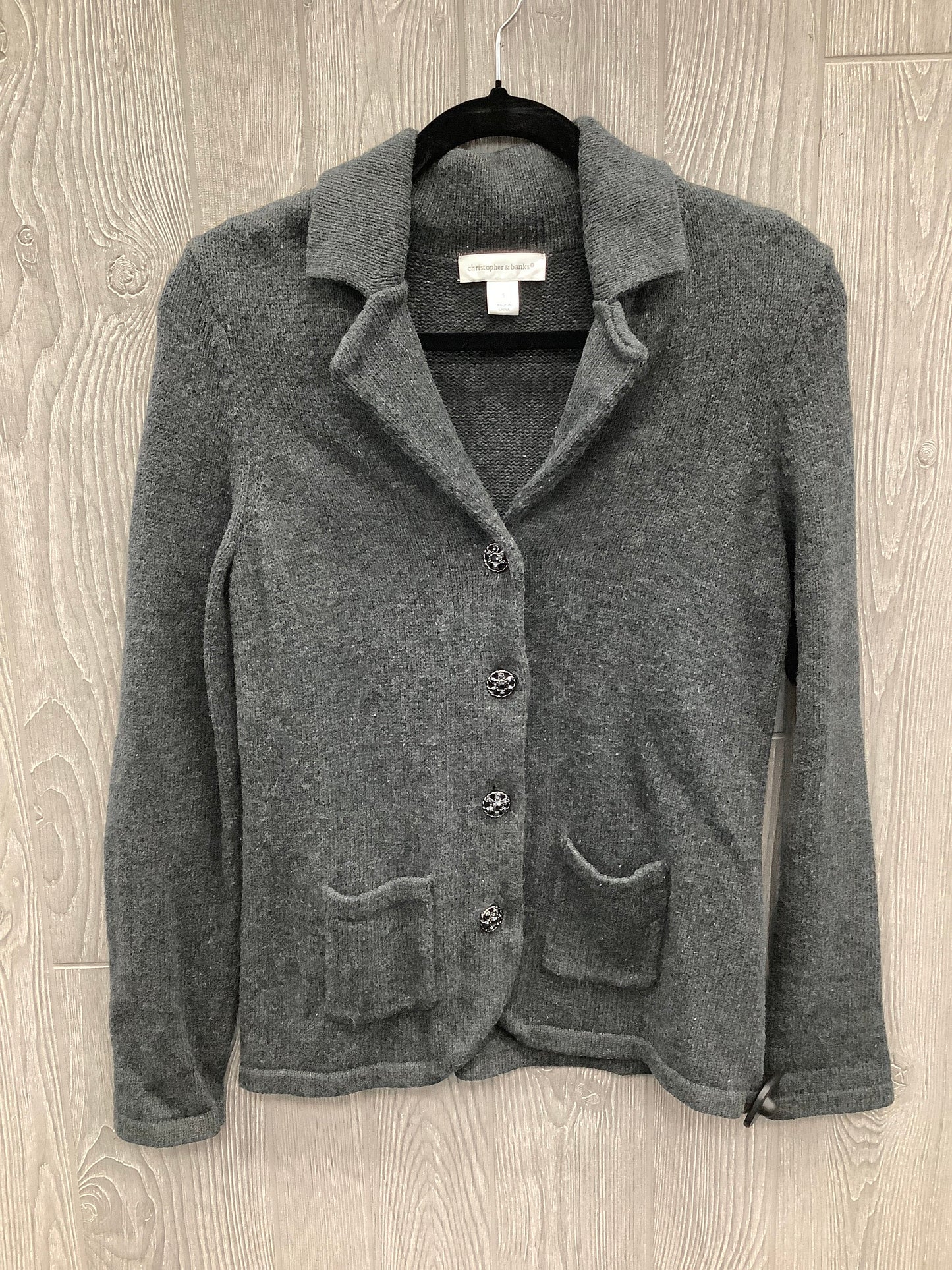 Cardigan By Christopher And Banks In Grey, Size: S