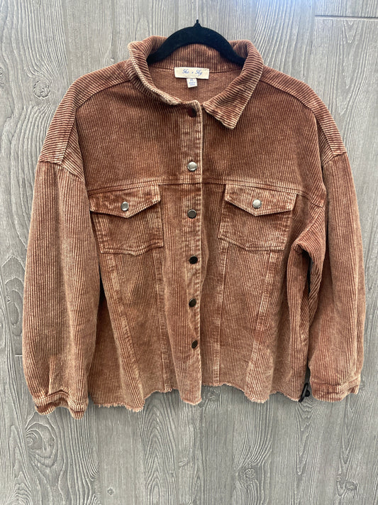 Jacket Shirt By She + Sky In Brown, Size: Xl