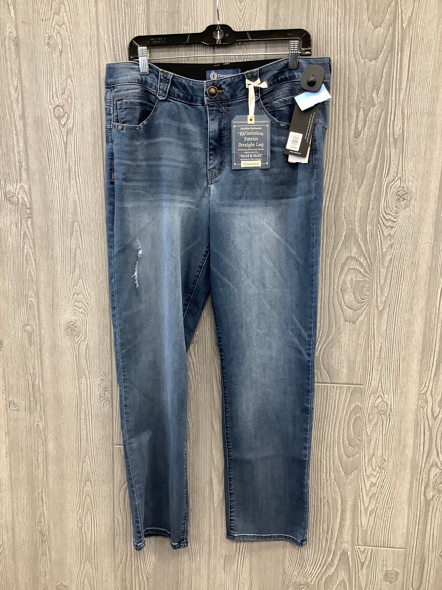 Jeans Straight By Democracy In Blue Denim, Size: 14