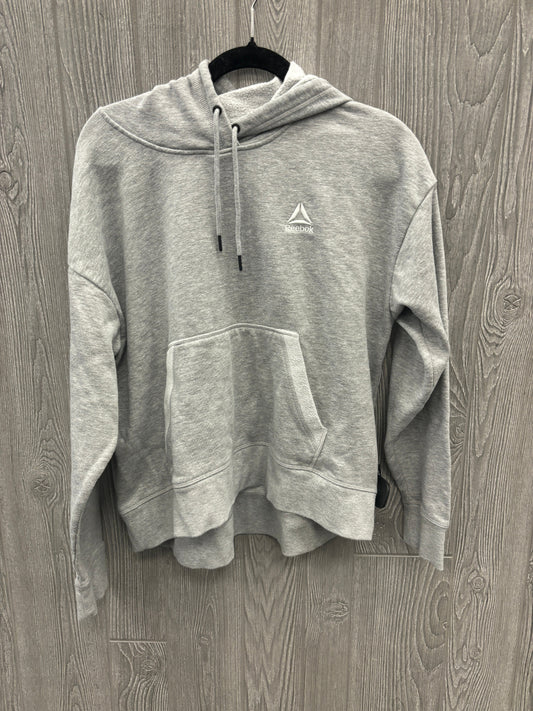 Athletic Sweatshirt Hoodie By Reebok In Grey, Size: Xl