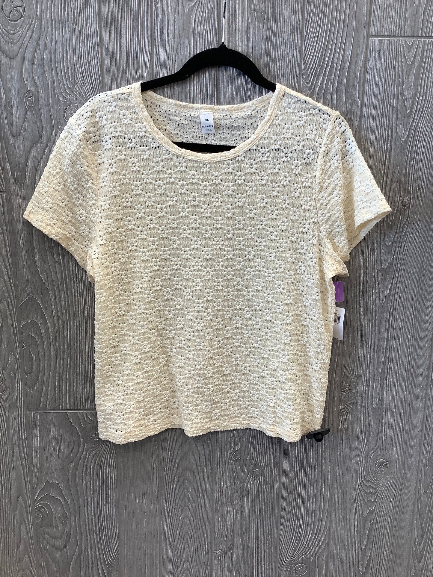 Cream Top Short Sleeve Old Navy, Size Xl