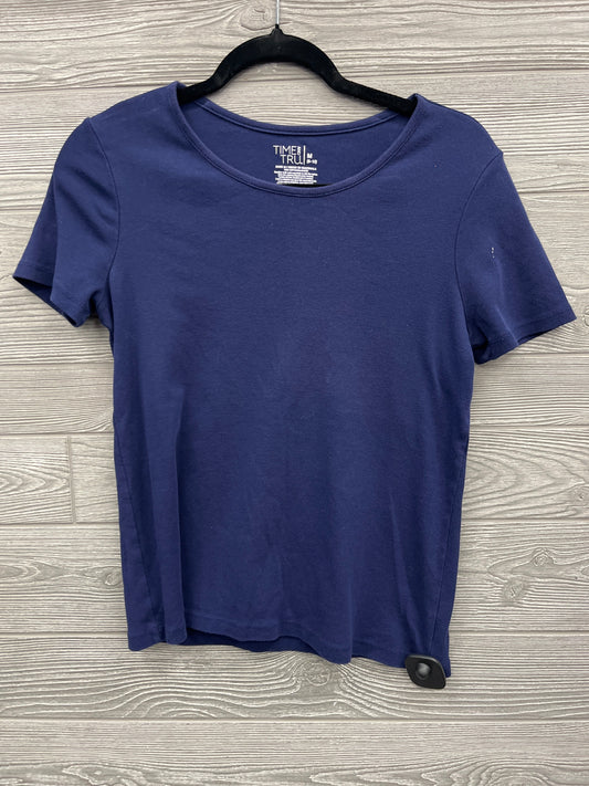 Top Short Sleeve Basic By Time And Tru In Navy, Size: M