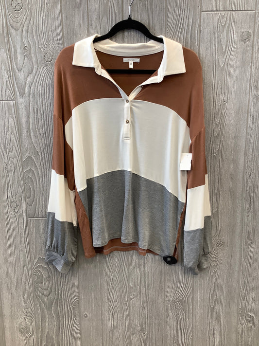 Top Long Sleeve By Maurices In Brown, Size: L