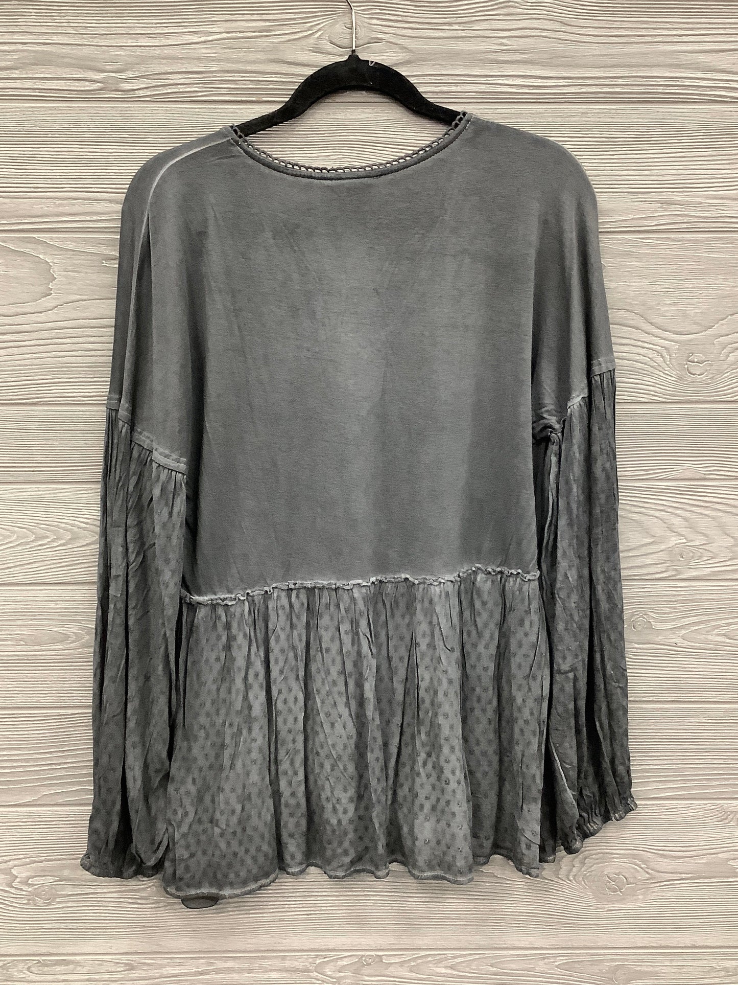 Top Long Sleeve By Blue B In Grey, Size: M