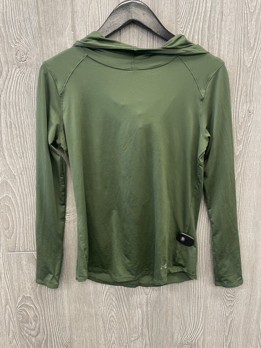 Athletic Top Long Sleeve Hoodie By Under Armour In Green, Size: S