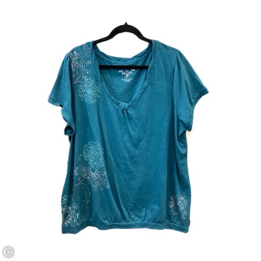 Top Short Sleeve By Sonoma In Blue, Size: 2x