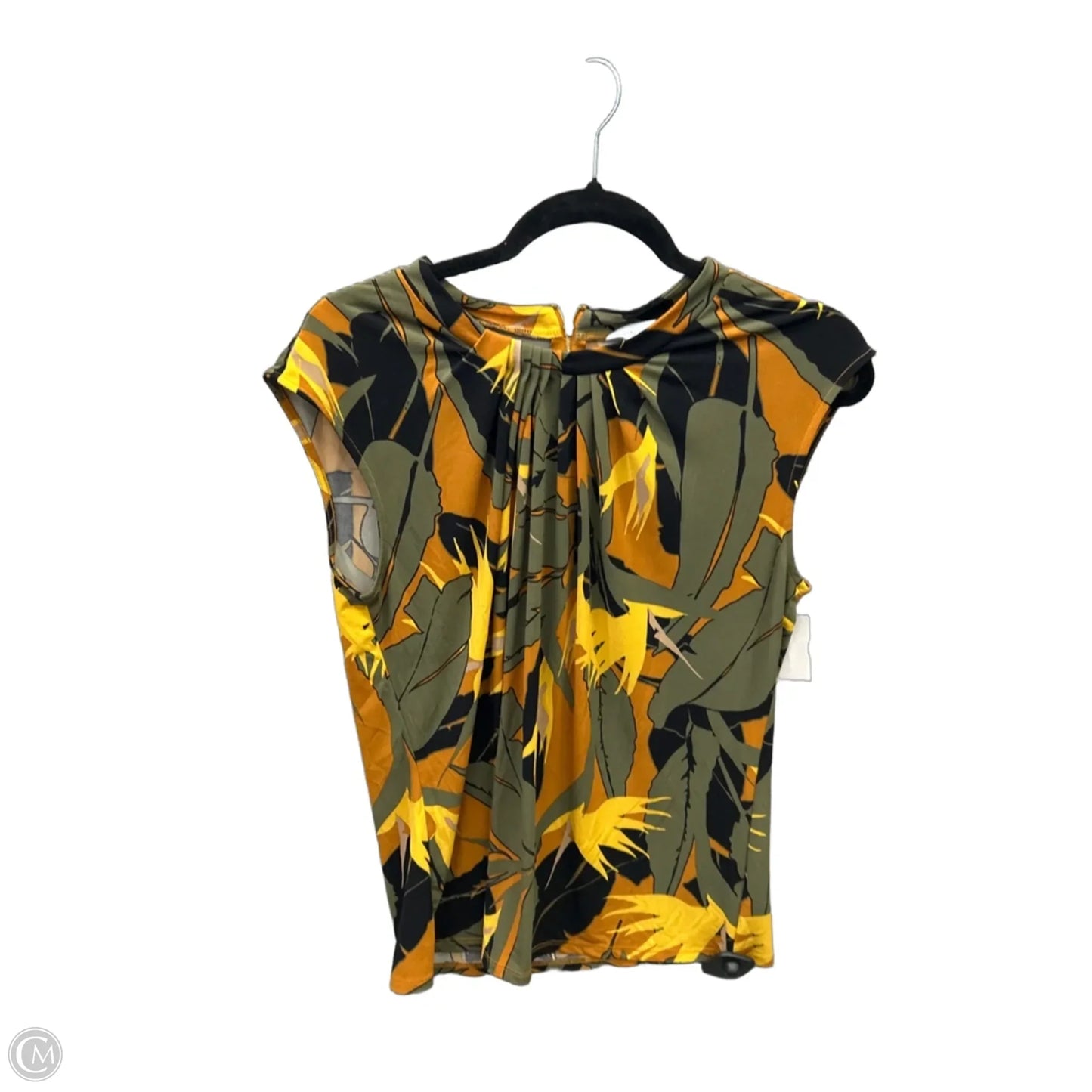 Top Short Sleeve By Liz Claiborne In Green & Yellow, Size: S