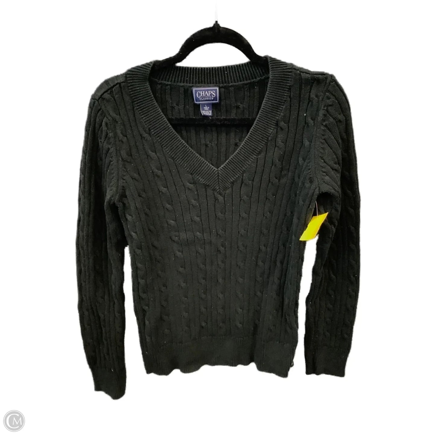 Sweater By Chaps In Black, Size: L