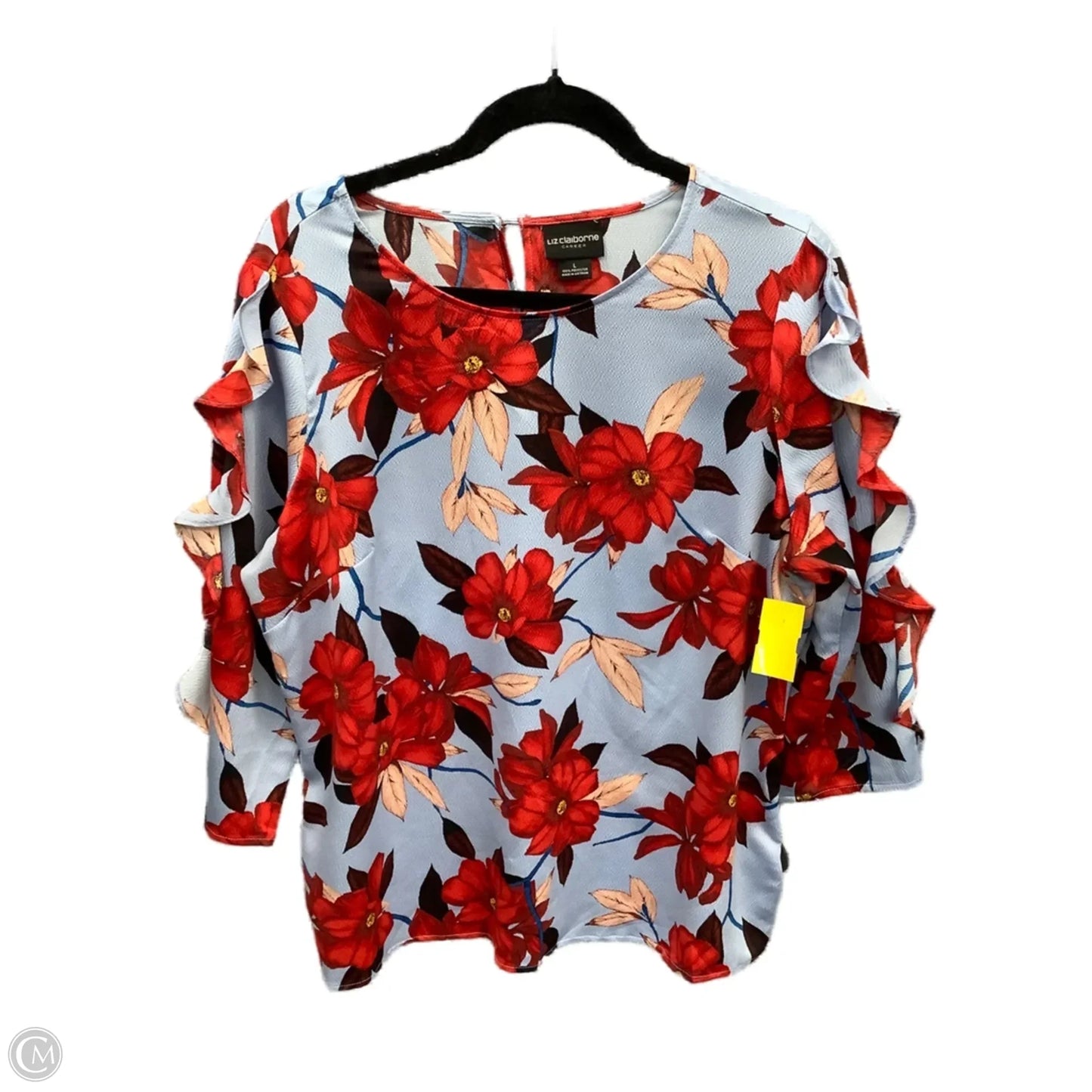Top Long Sleeve By Liz Claiborne In Floral Print, Size: L