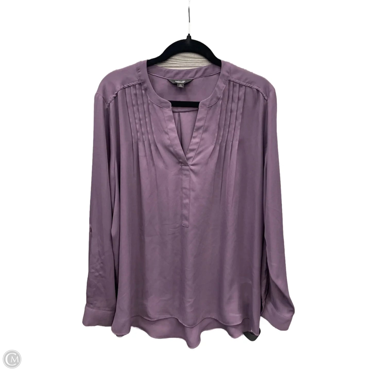 Top Long Sleeve By Simply Vera In Purple, Size: Xl