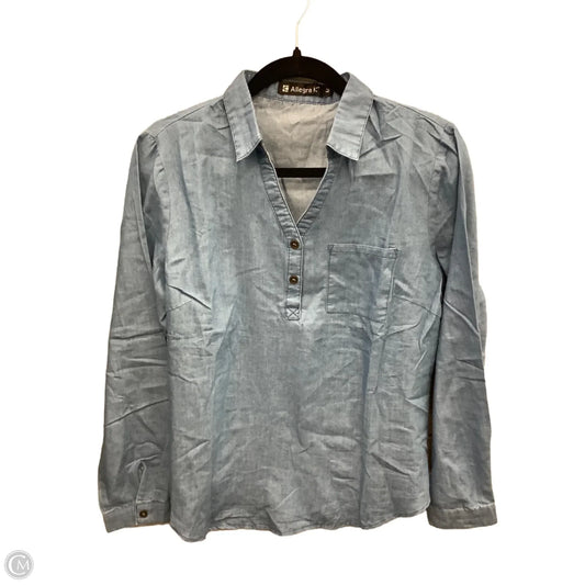 Top Long Sleeve By Allegra K In Blue, Size: M
