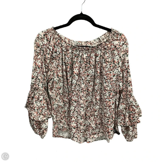 Top Long Sleeve By Lauren By Ralph Lauren In Floral Print, Size: Xl