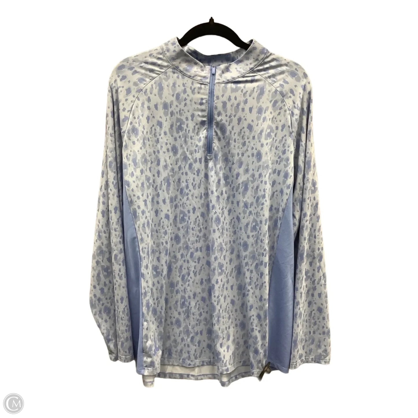 Athletic Top Long Sleeve Collar By Adidas In Blue, Size: 1x