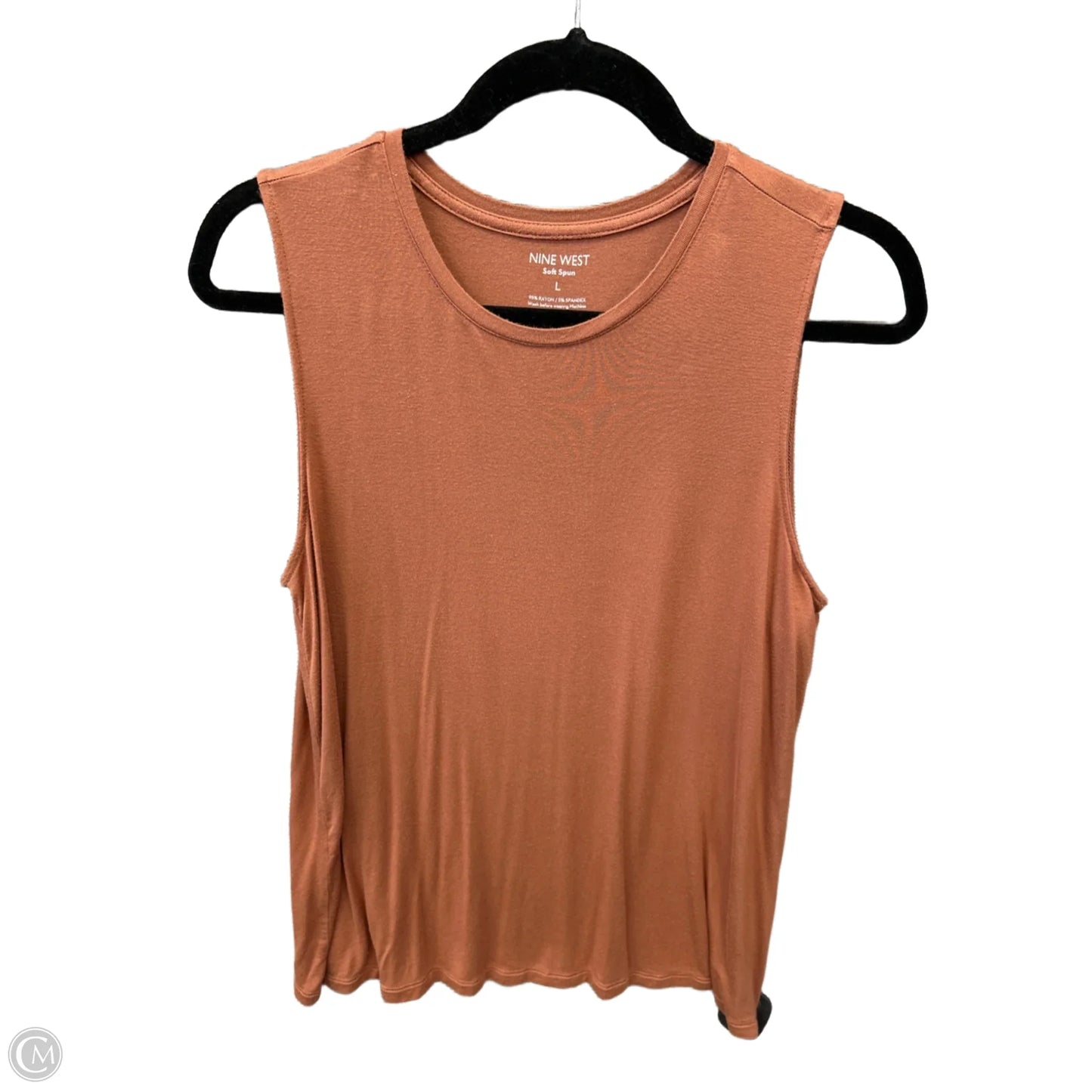 Top Sleeveless By Nine West In Orange, Size: L