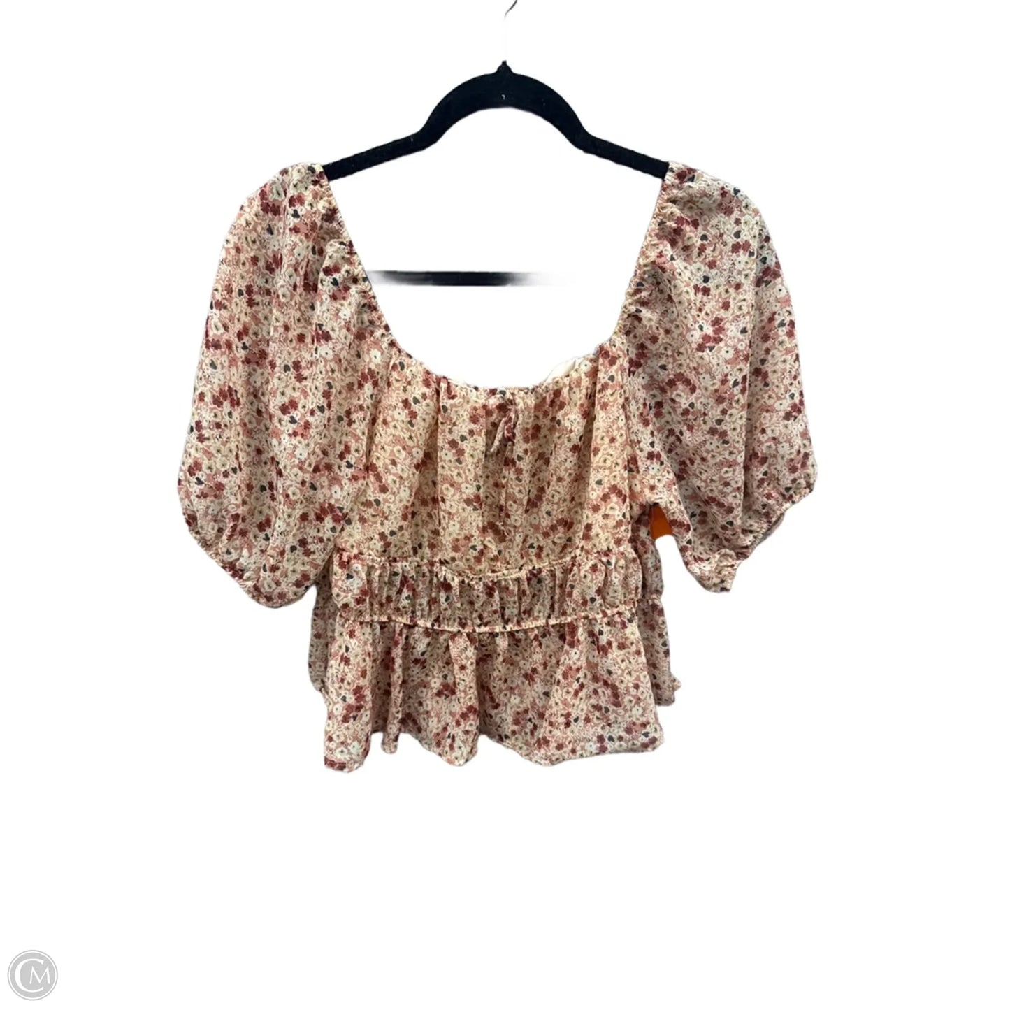 Top Short Sleeve By Clothes Mentor In Floral Print, Size: L
