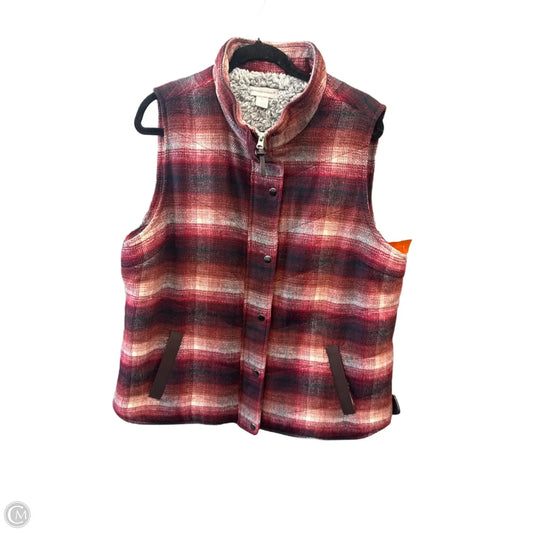 Vest Faux Fur & Sherpa By Christopher And Banks In Plaid Pattern, Size: Xl