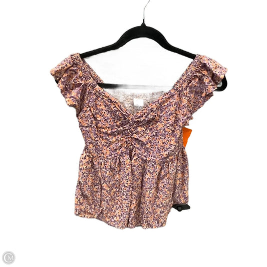 Top Short Sleeve By Japna In Orange & Purple, Size: Xs