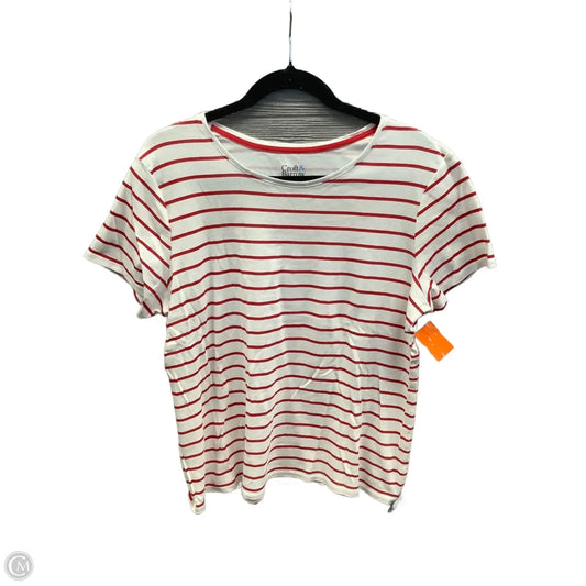 Top Short Sleeve By Croft And Barrow In Red & White, Size: Xl