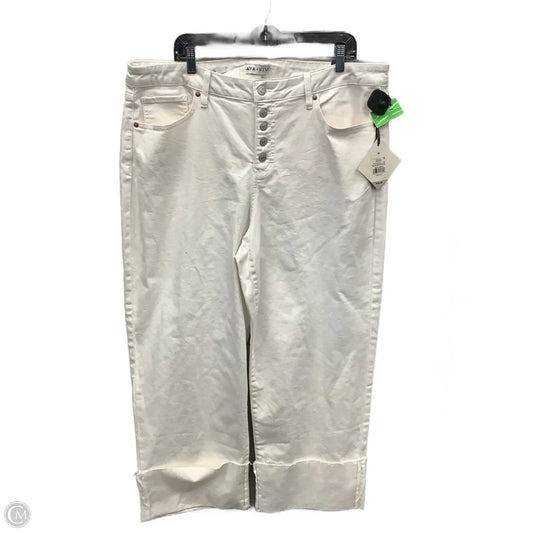 Jeans Cropped By Ava & Viv In White, Size: 18