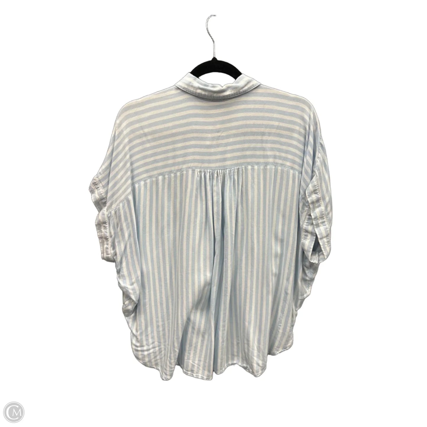Top Short Sleeve By Time And Tru In Blue & White, Size: Xxl