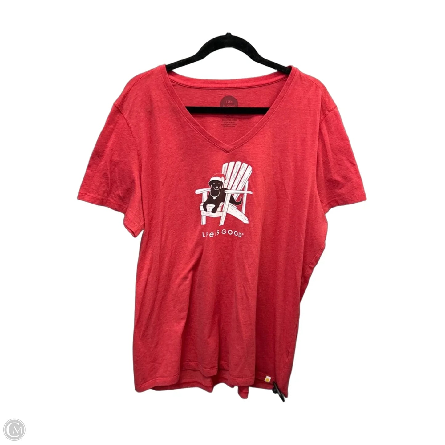 Top Short Sleeve By Life Is Good In Red, Size: Xxl