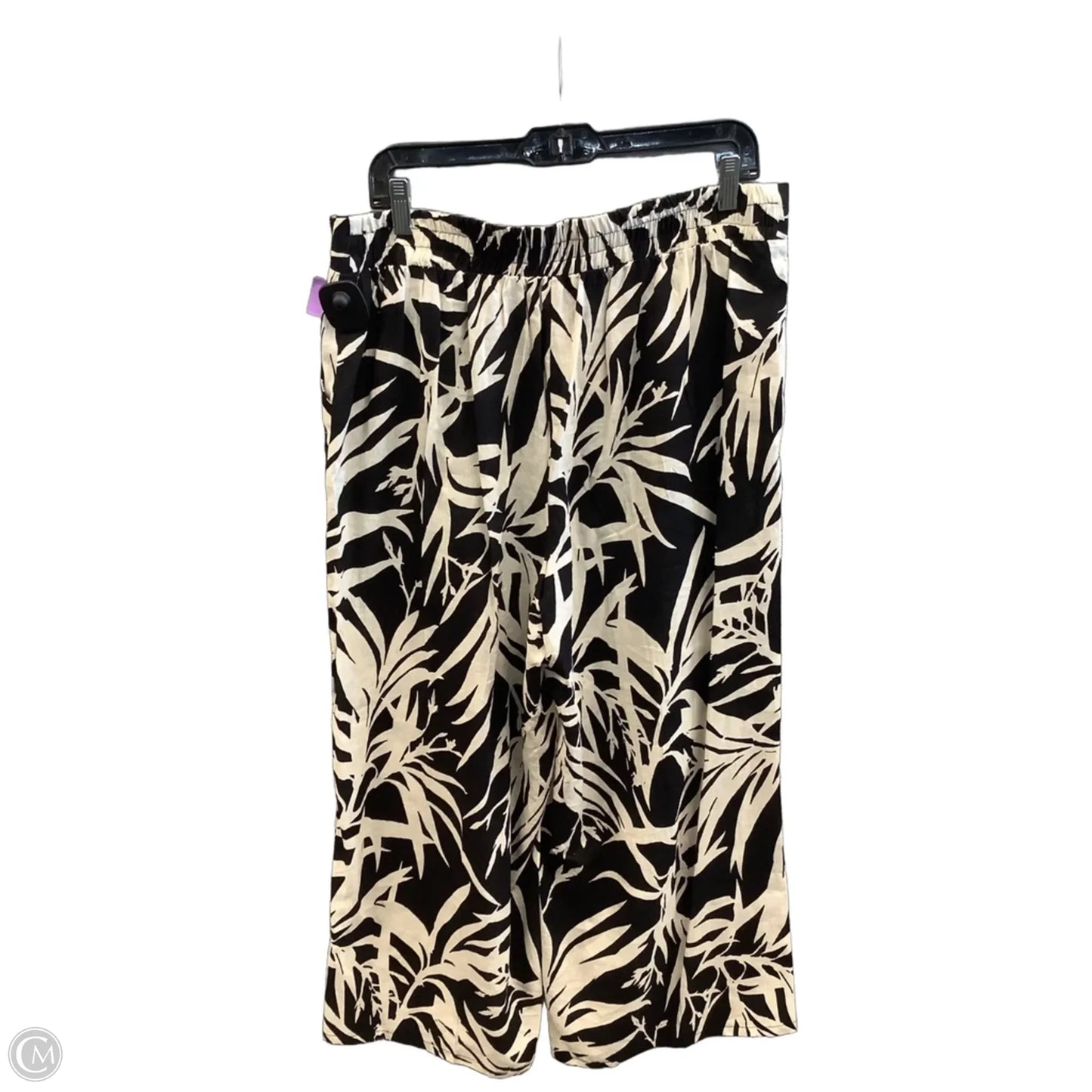 Pants Linen By Rachel Zoe In Black & Cream, Size: 12
