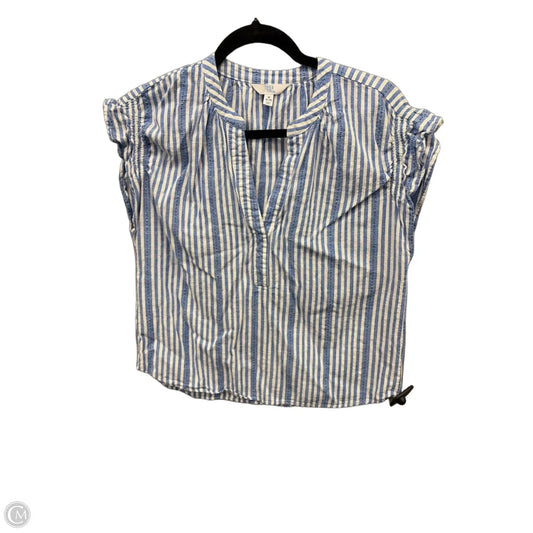 Top Short Sleeve By Time And Tru In Blue & White, Size: M