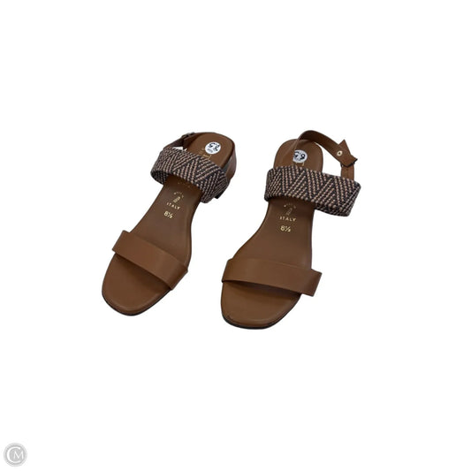 Sandals Heels Kitten By Italian Shoemakers In Brown, Size: 8.5