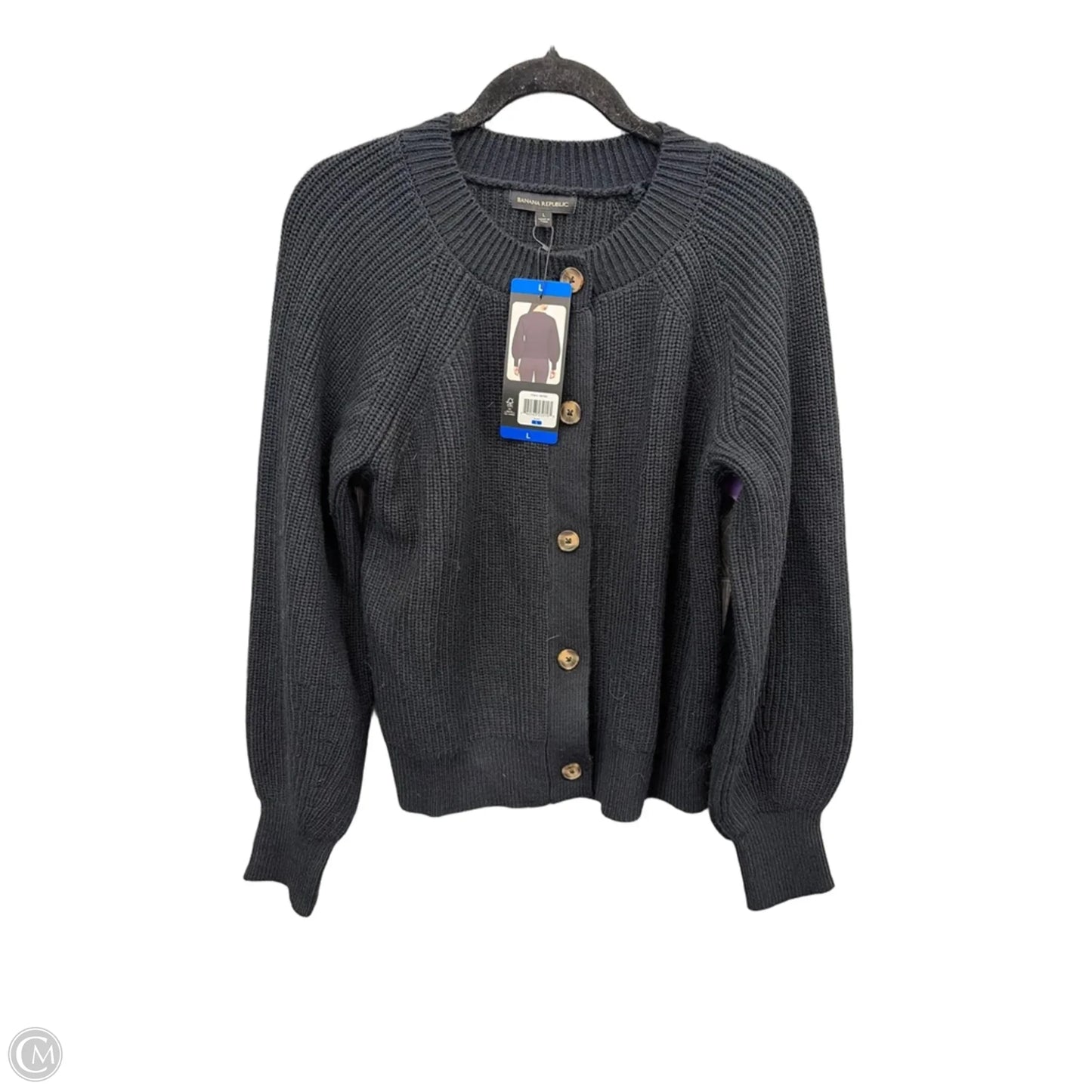Sweater Cardigan By Banana Republic In Black, Size: L