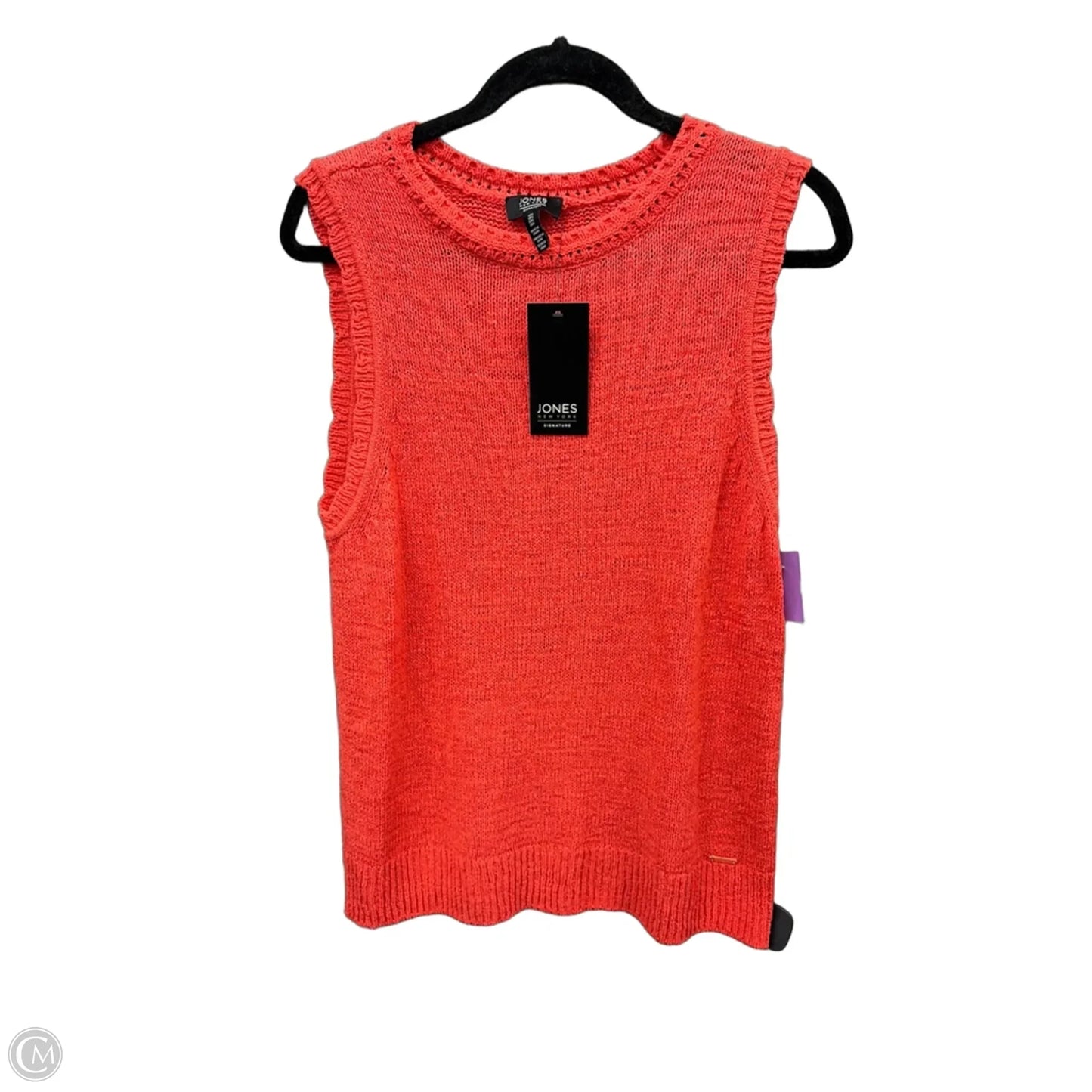Vest Sweater By Jones New York In Orange, Size: L