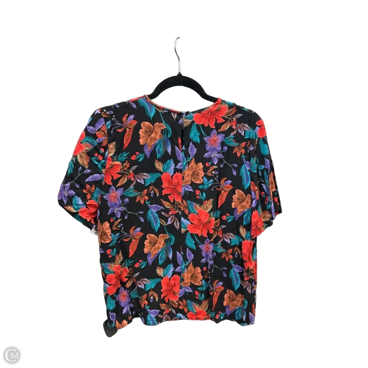 Top Short Sleeve By Sag Harbor In Floral Print, Size: L