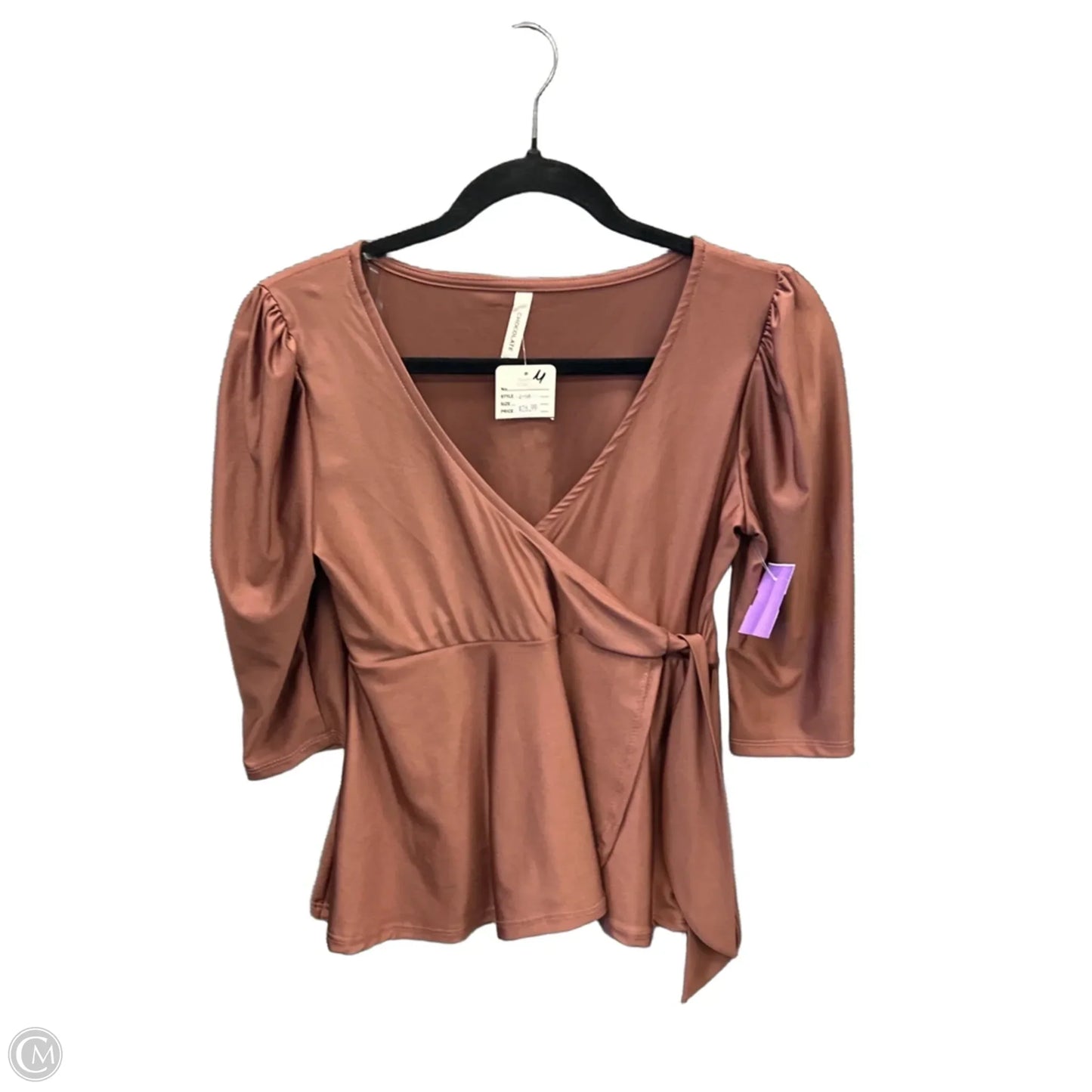 Top 3/4 Sleeve By Clothes Mentor In Brown, Size: M