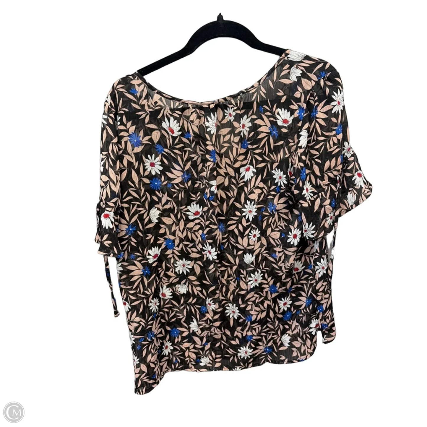 Top Short Sleeve By Liz Claiborne In Floral Print, Size: L