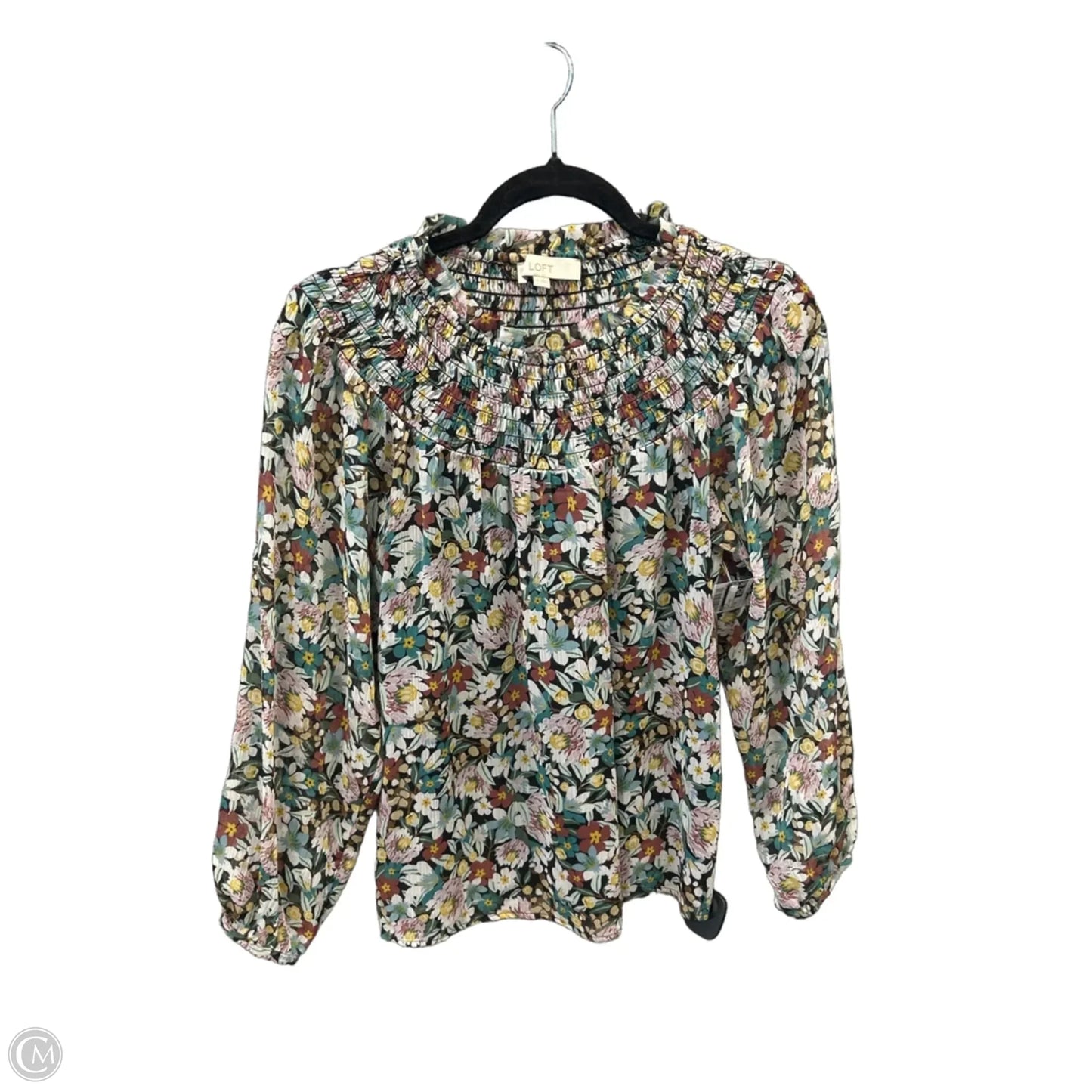 Top Long Sleeve By Loft In Floral Print, Size: Xs