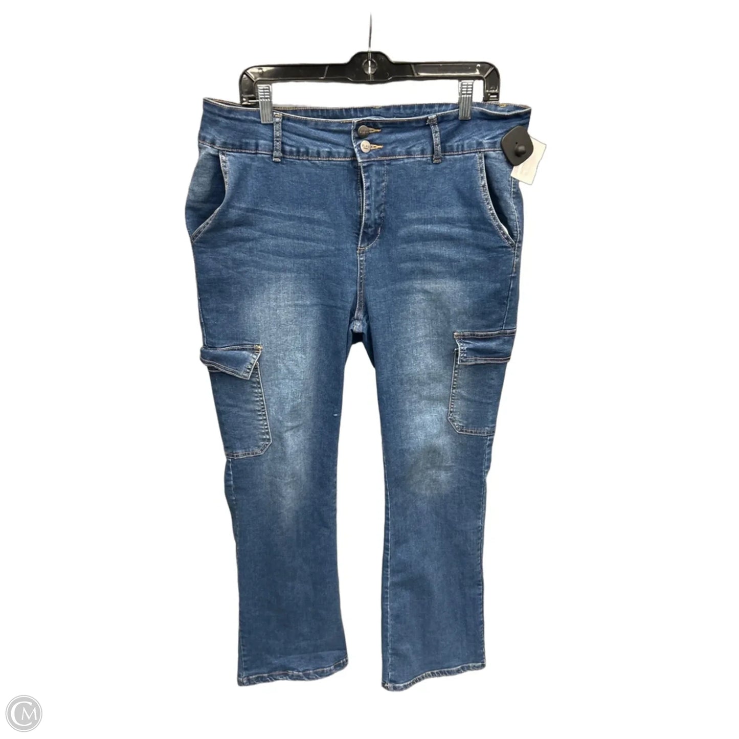 Jeans Straight By Bleu In Blue Denim, Size: 16