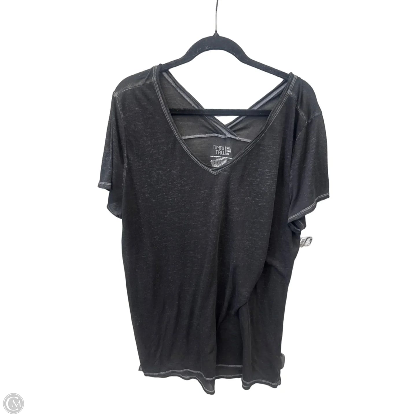 Top Short Sleeve By Time And Tru In Black, Size: Xxl